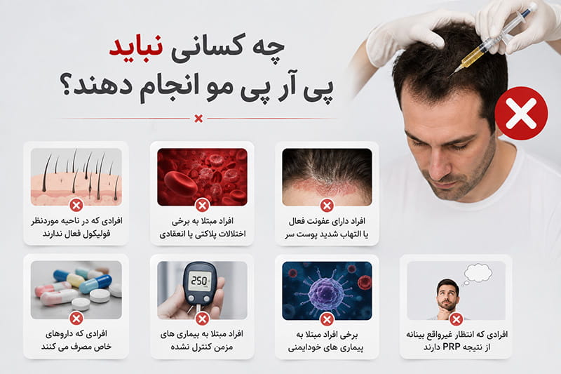 چه کسانی نباید پی آر پی مو انجام دهند؟